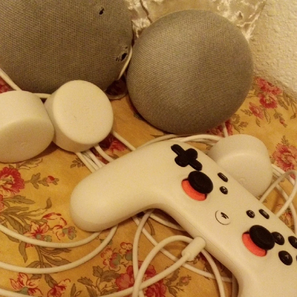 White and Black Gaming Controller